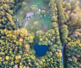 Serene Log Home w Pond, Barn, Fenced Pastures